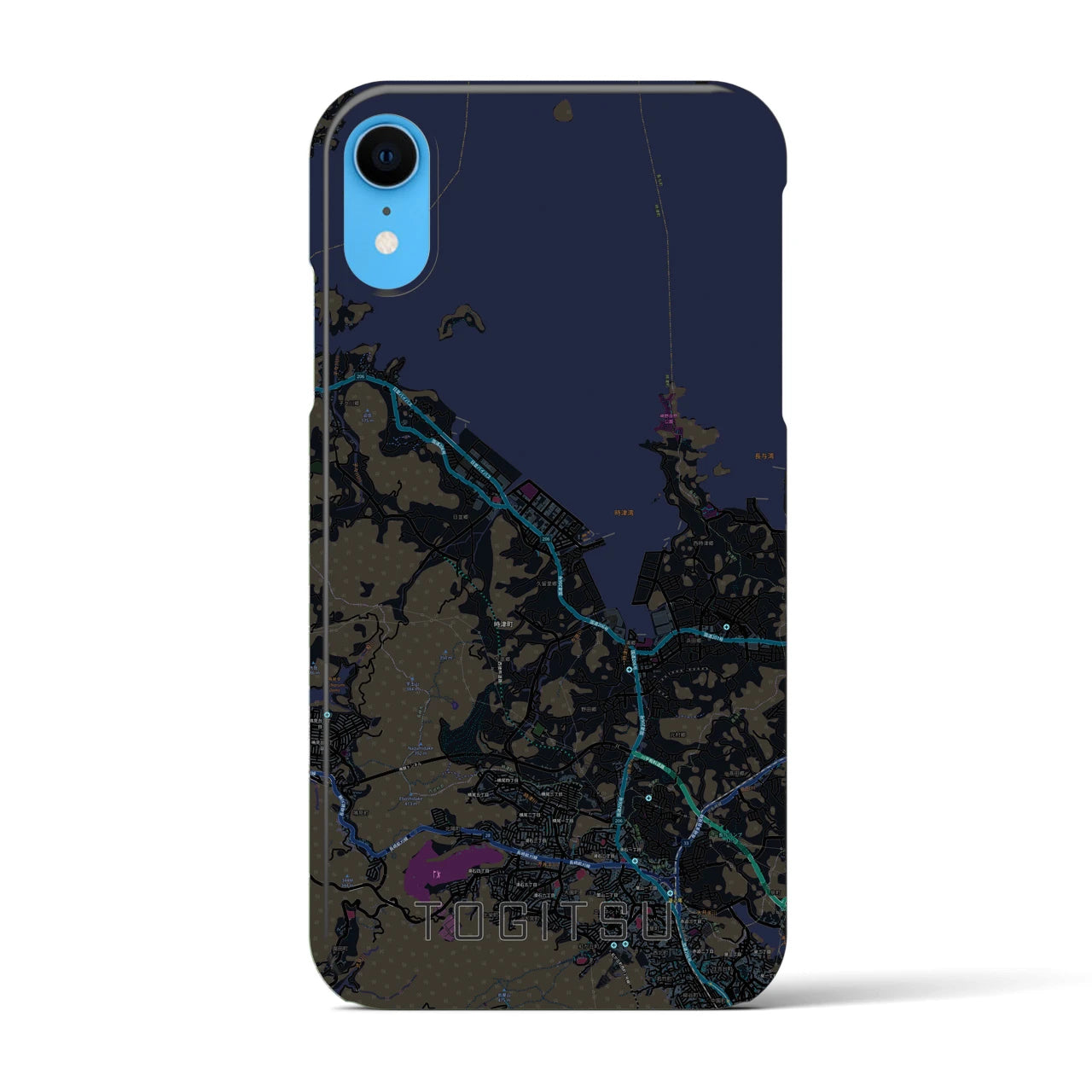 【時津(長崎県)】地図柄iPhoneケース(バックカバータイプ)