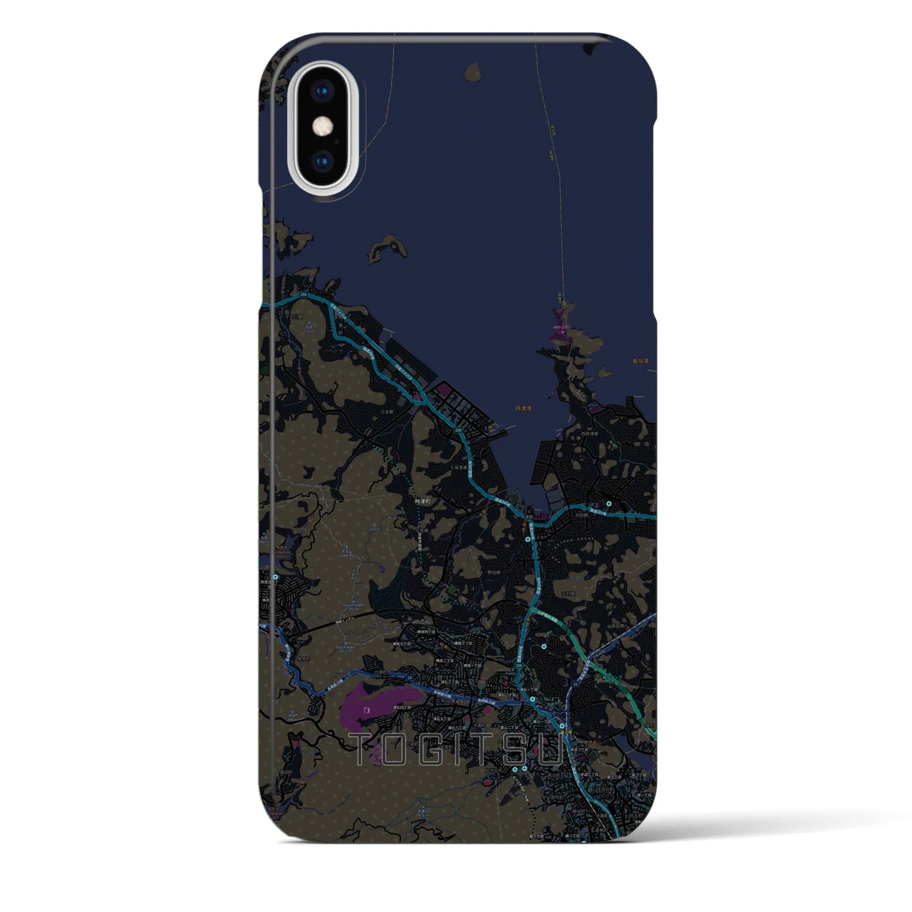 【時津(長崎県)】地図柄iPhoneケース(バックカバータイプ)