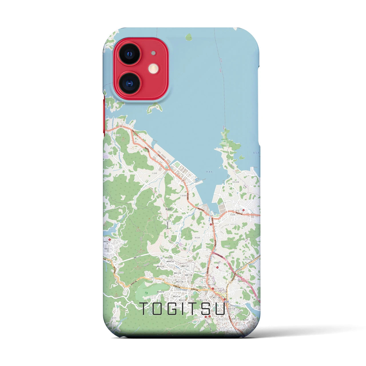 【時津(長崎県)】地図柄iPhoneケース(バックカバータイプ)