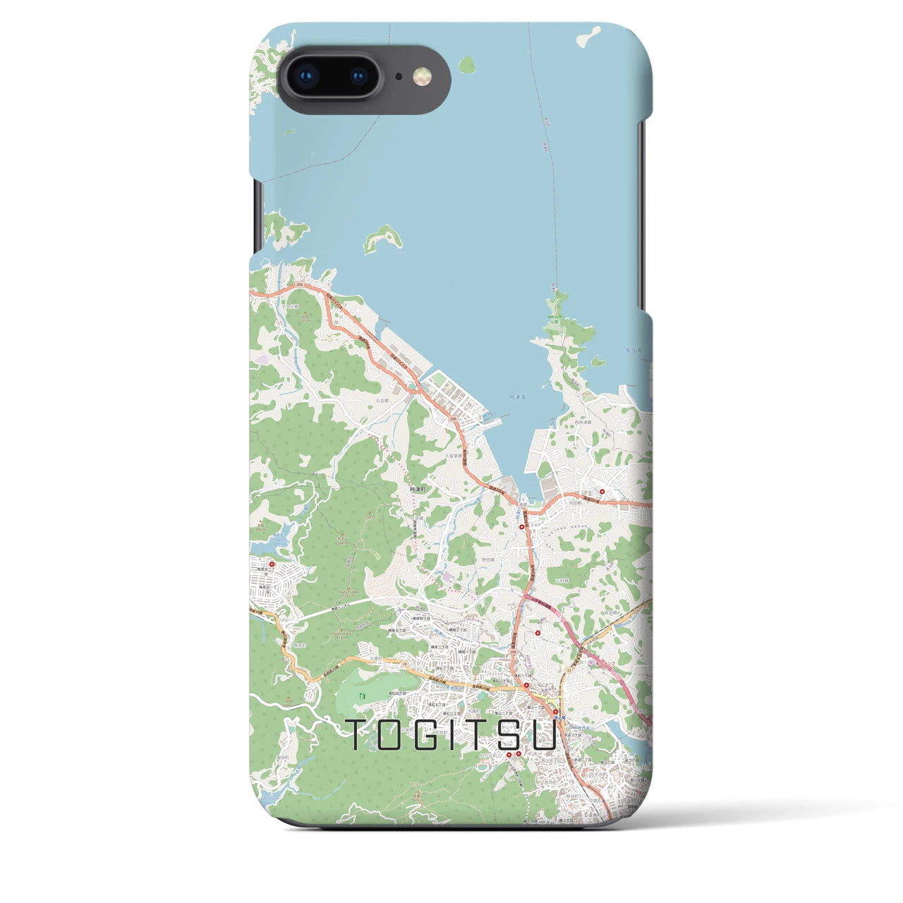 【時津(長崎県)】地図柄iPhoneケース(バックカバータイプ)