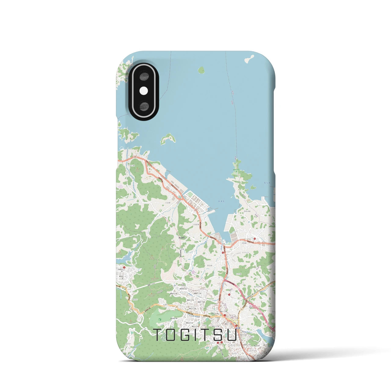 【時津(長崎県)】地図柄iPhoneケース(バックカバータイプ)