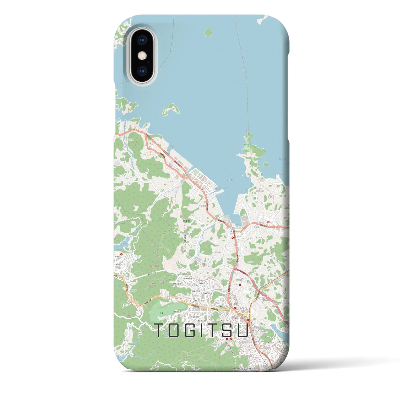 【時津(長崎県)】地図柄iPhoneケース(バックカバータイプ)