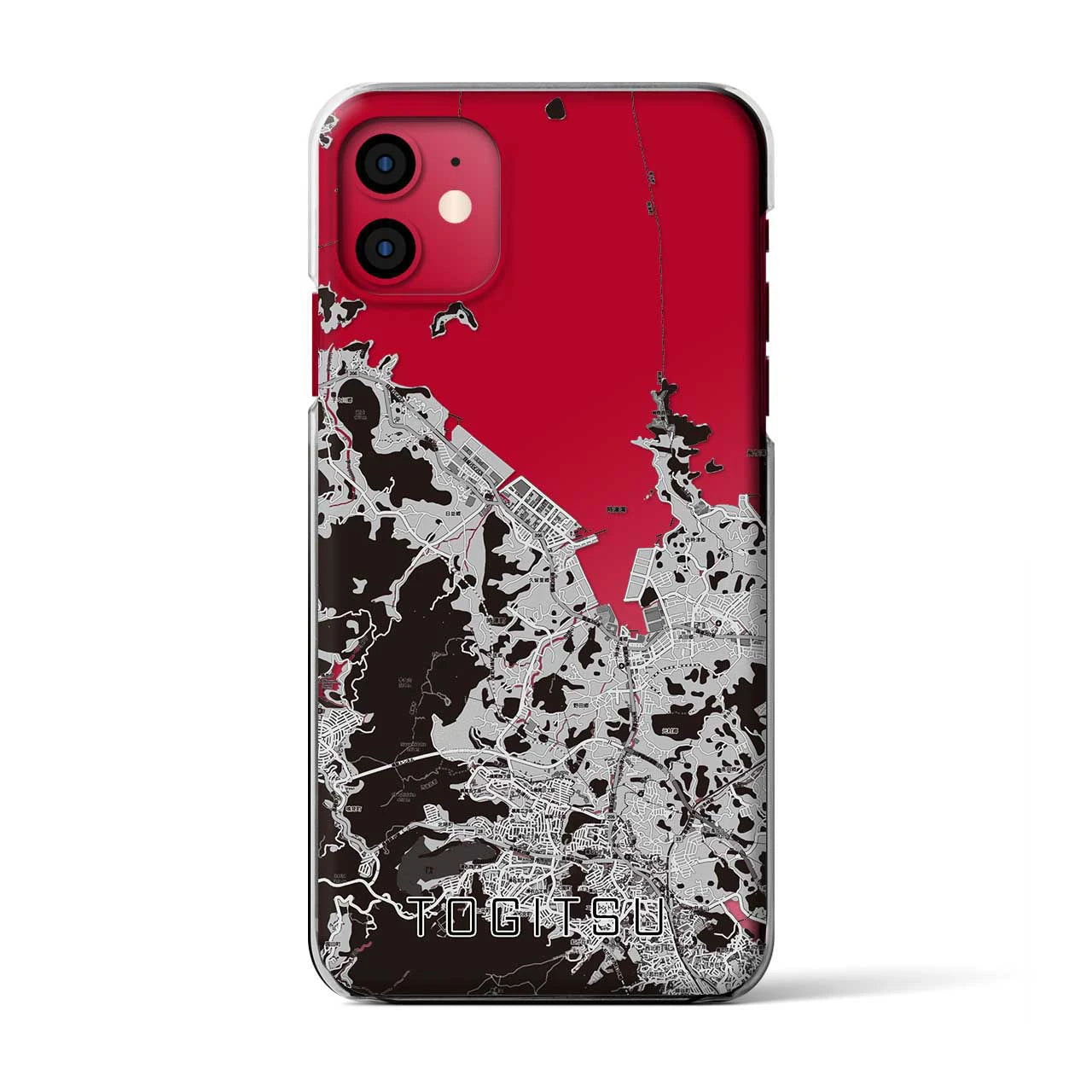 【時津(長崎県)】地図柄iPhoneケース(クリアタイプ)