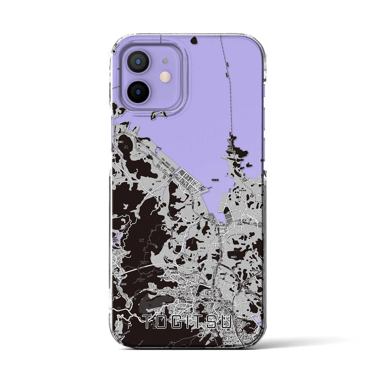 【時津(長崎県)】地図柄iPhoneケース(クリアタイプ)