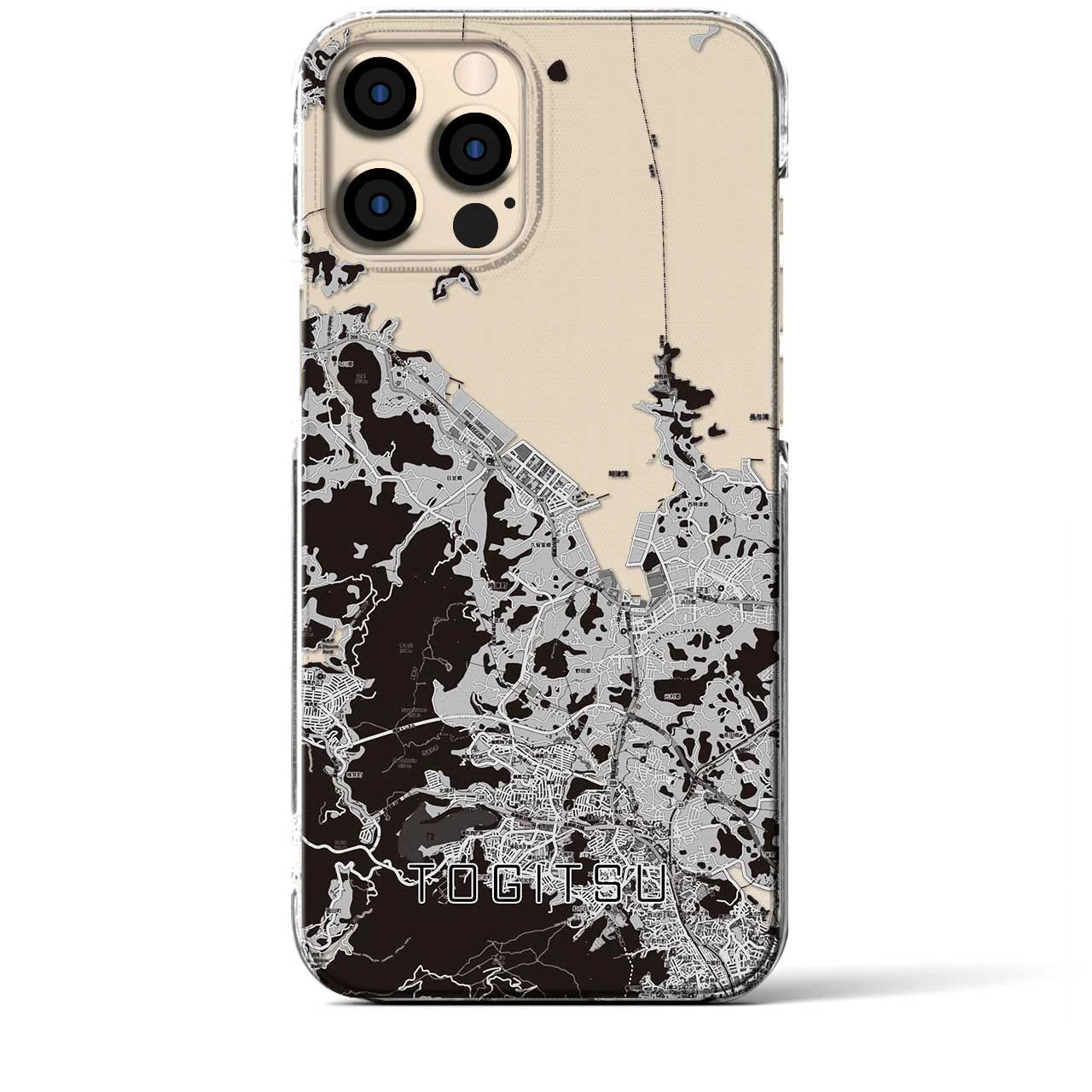 【時津(長崎県)】地図柄iPhoneケース(クリアタイプ)