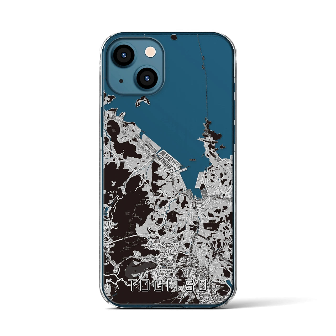 【時津(長崎県)】地図柄iPhoneケース(クリアタイプ)