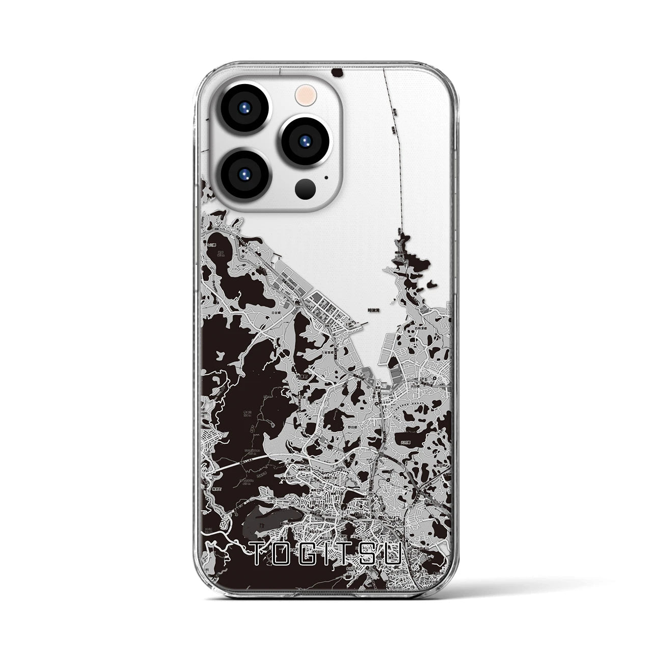 【時津(長崎県)】地図柄iPhoneケース(クリアタイプ)