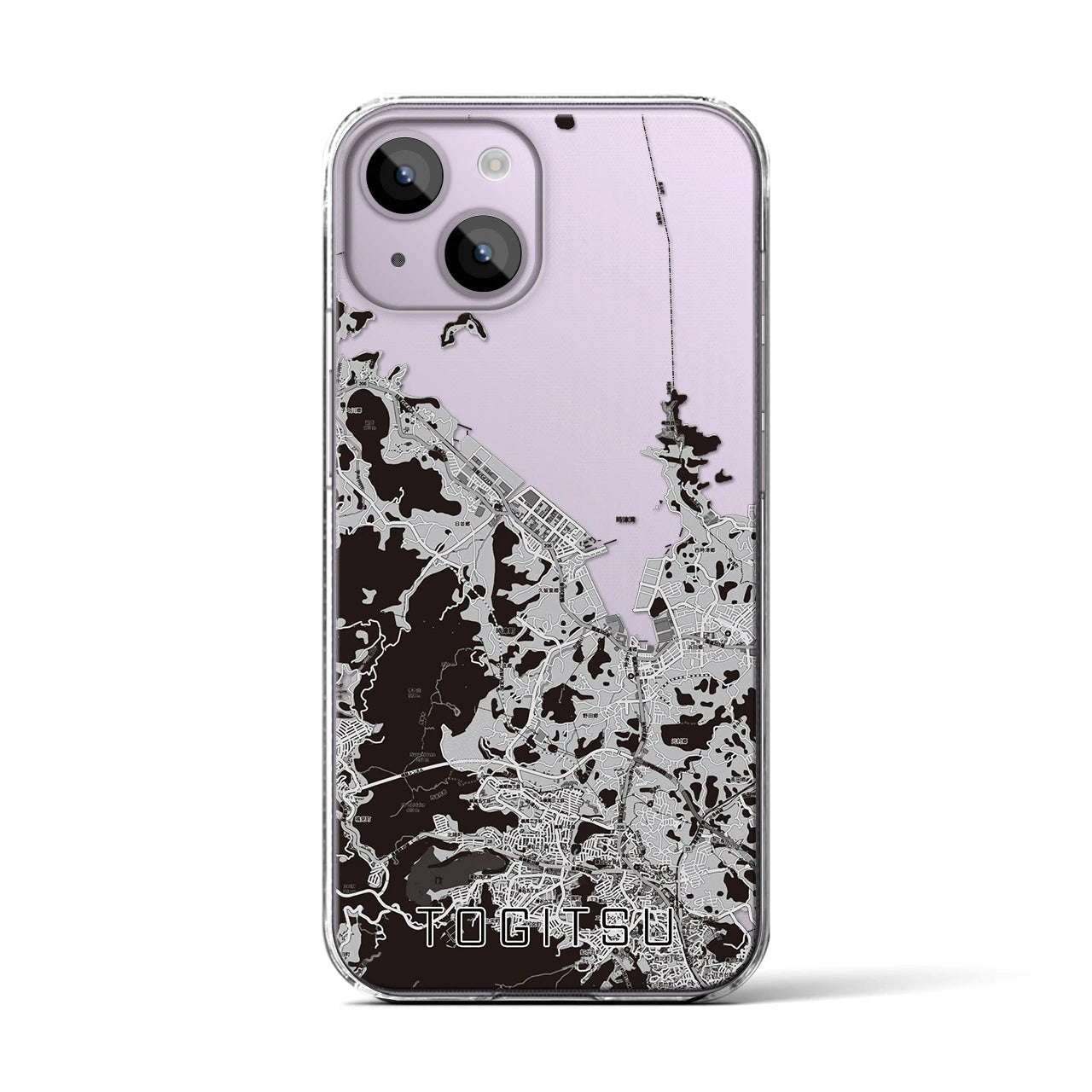 【時津(長崎県)】地図柄iPhoneケース(クリアタイプ)