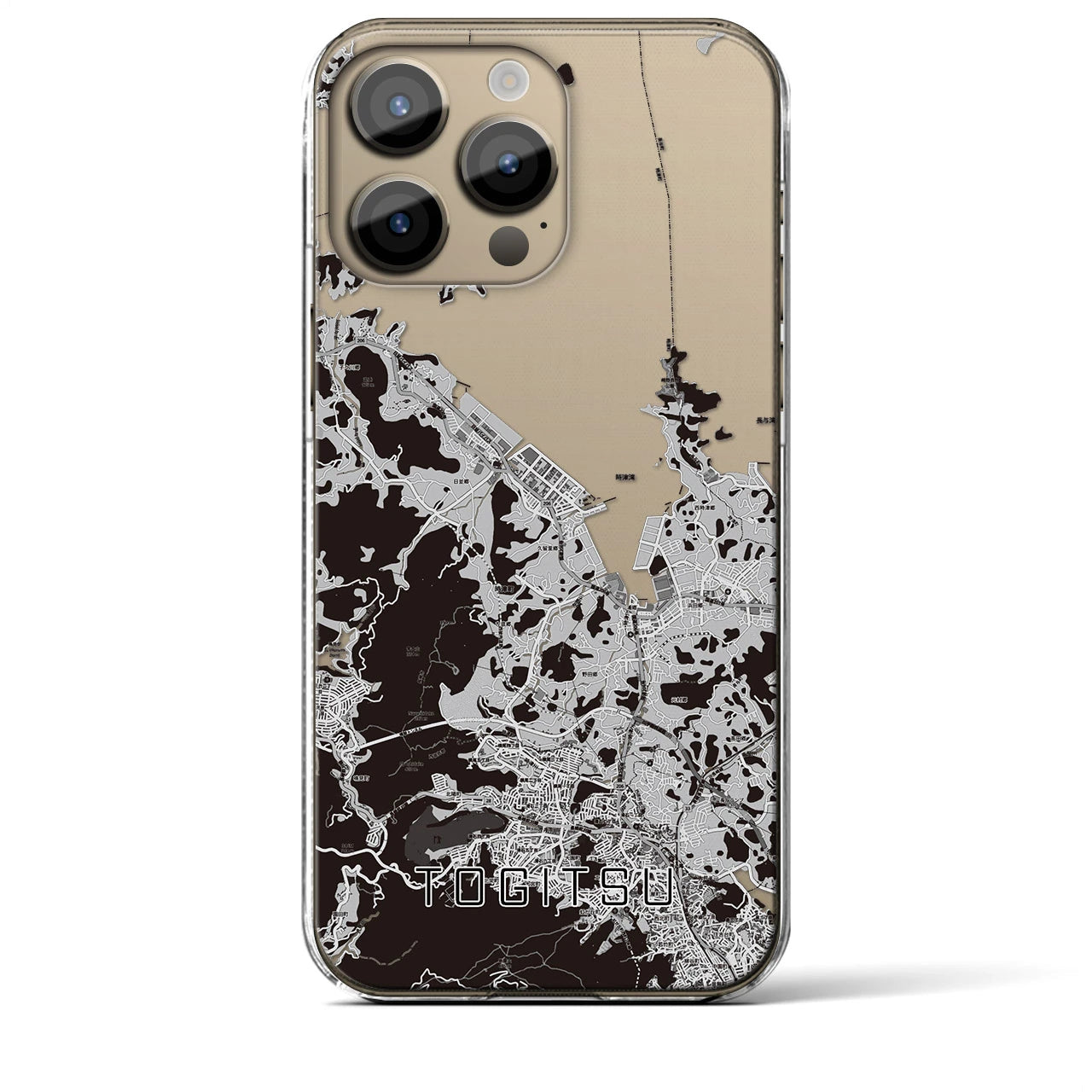 【時津(長崎県)】地図柄iPhoneケース(クリアタイプ)