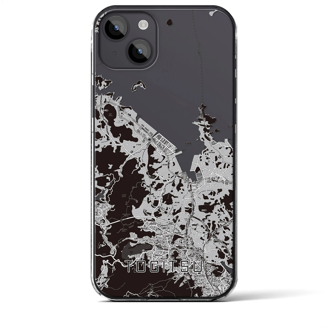 【時津(長崎県)】地図柄iPhoneケース(クリアタイプ)