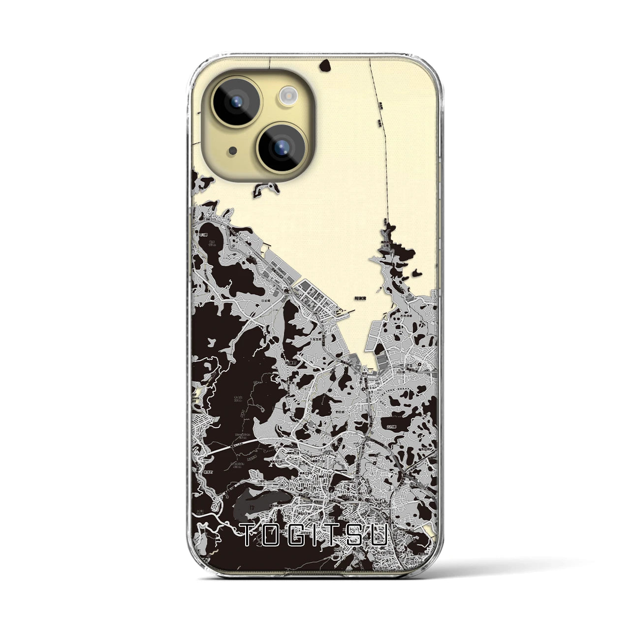 【時津(長崎県)】地図柄iPhoneケース(クリアタイプ)