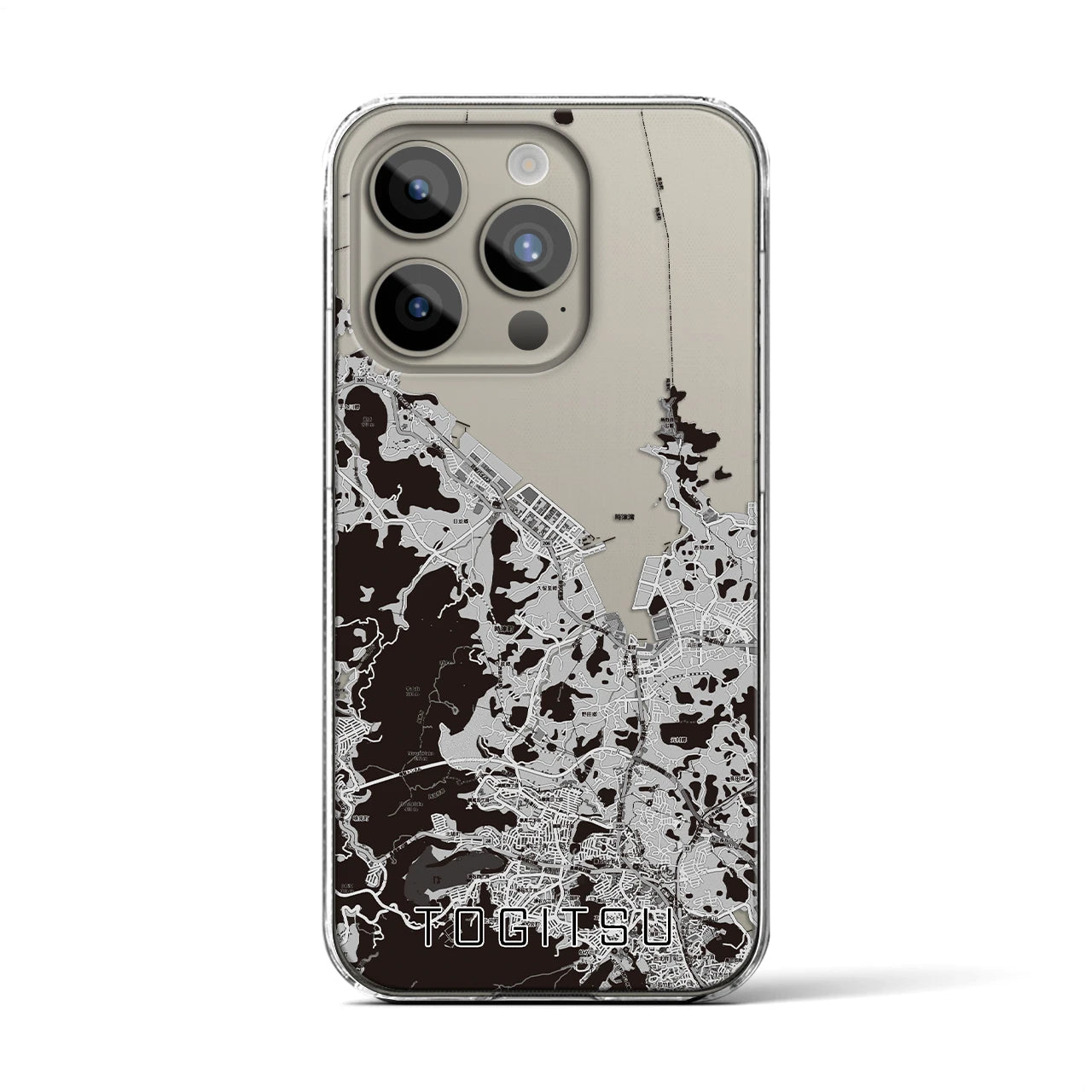 【時津(長崎県)】地図柄iPhoneケース(クリアタイプ)