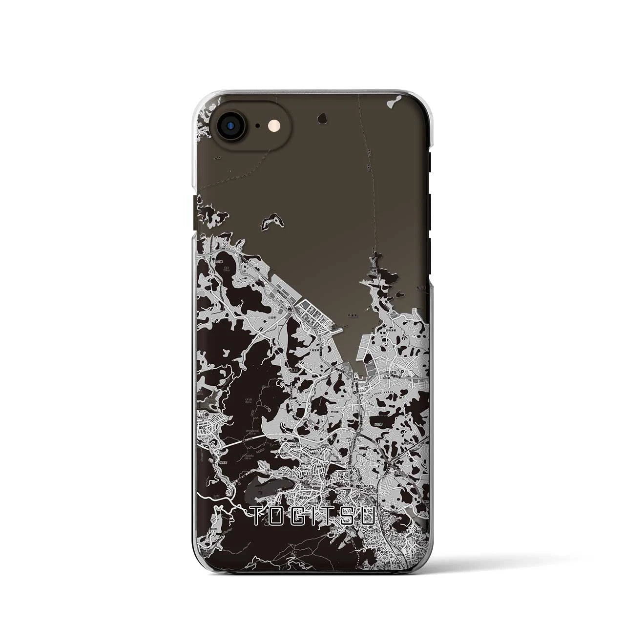 【時津(長崎県)】地図柄iPhoneケース(クリアタイプ)