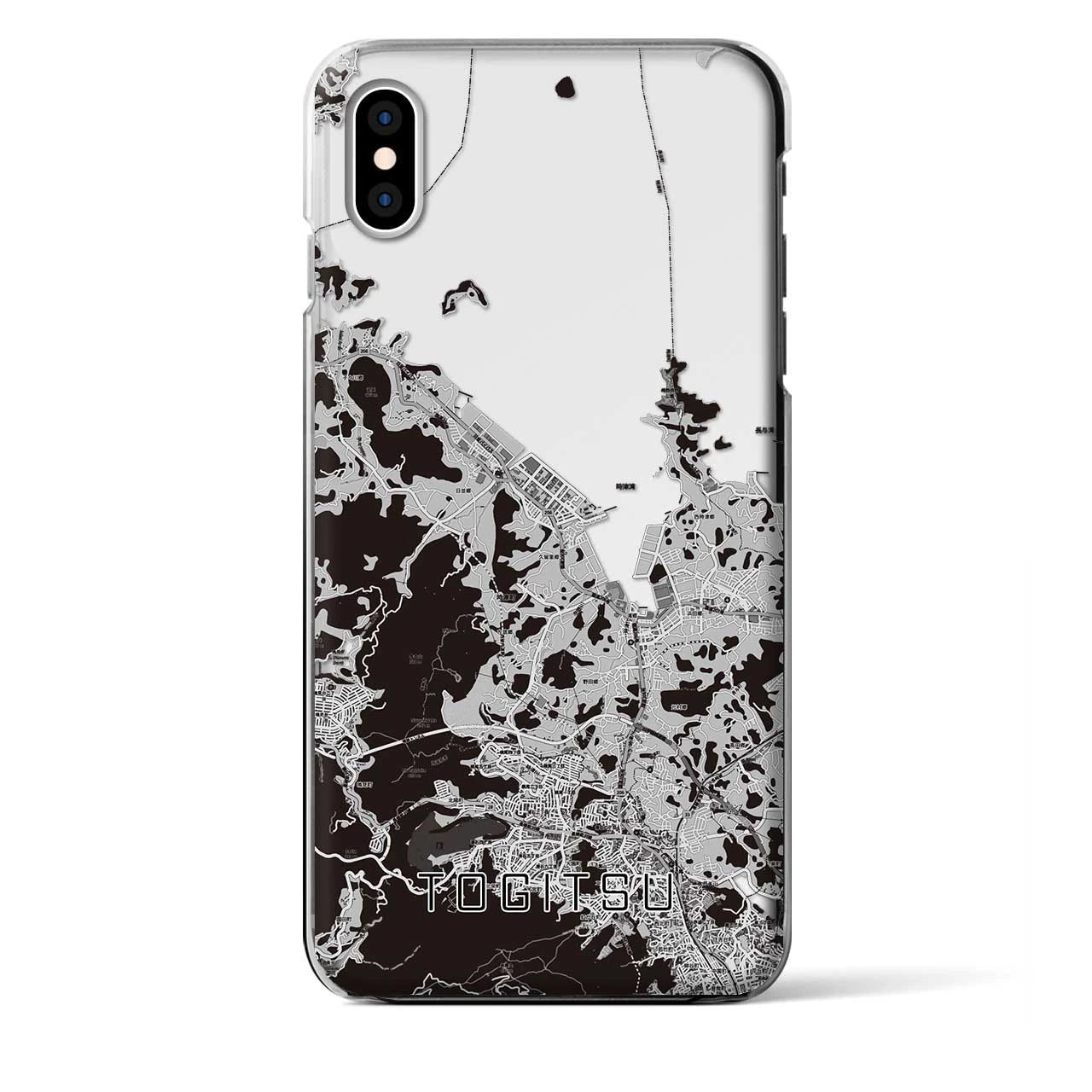 【時津(長崎県)】地図柄iPhoneケース(クリアタイプ)