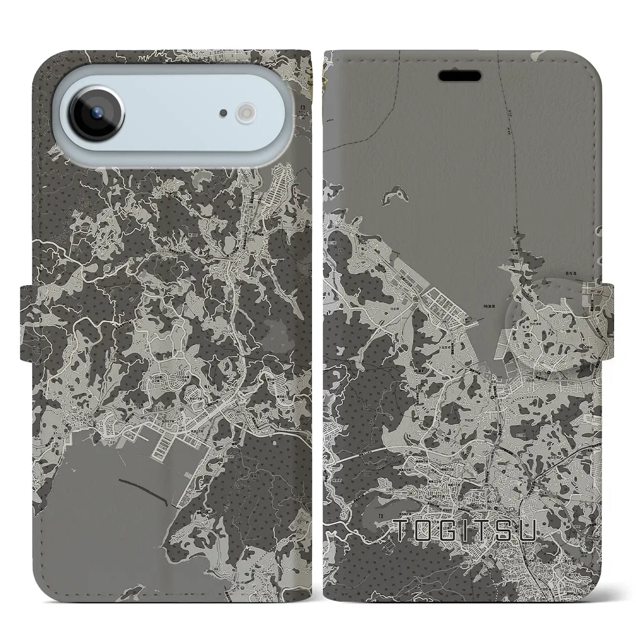 【時津(長崎県)】地図柄iPhoneケース(手帳タイプ)