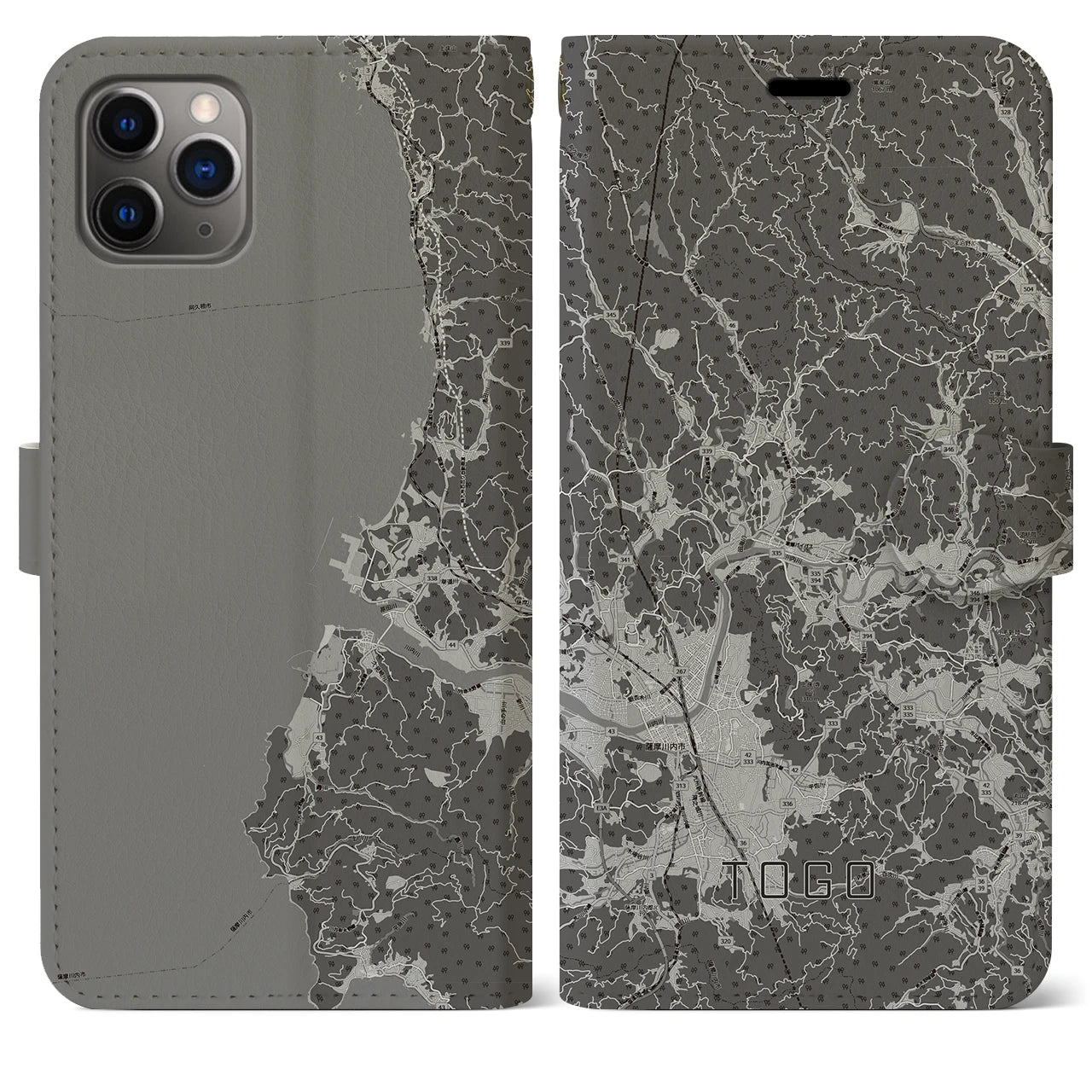 【東郷(鹿児島県)】地図柄iPhoneケース(手帳タイプ)