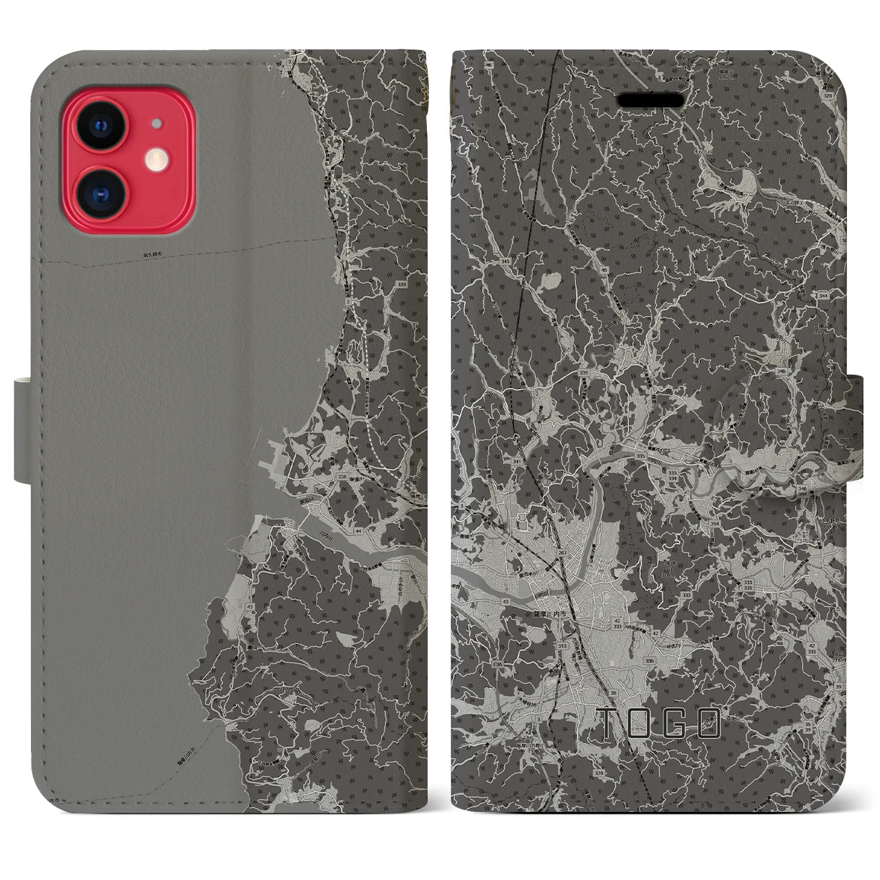 【東郷(鹿児島県)】地図柄iPhoneケース(手帳タイプ)