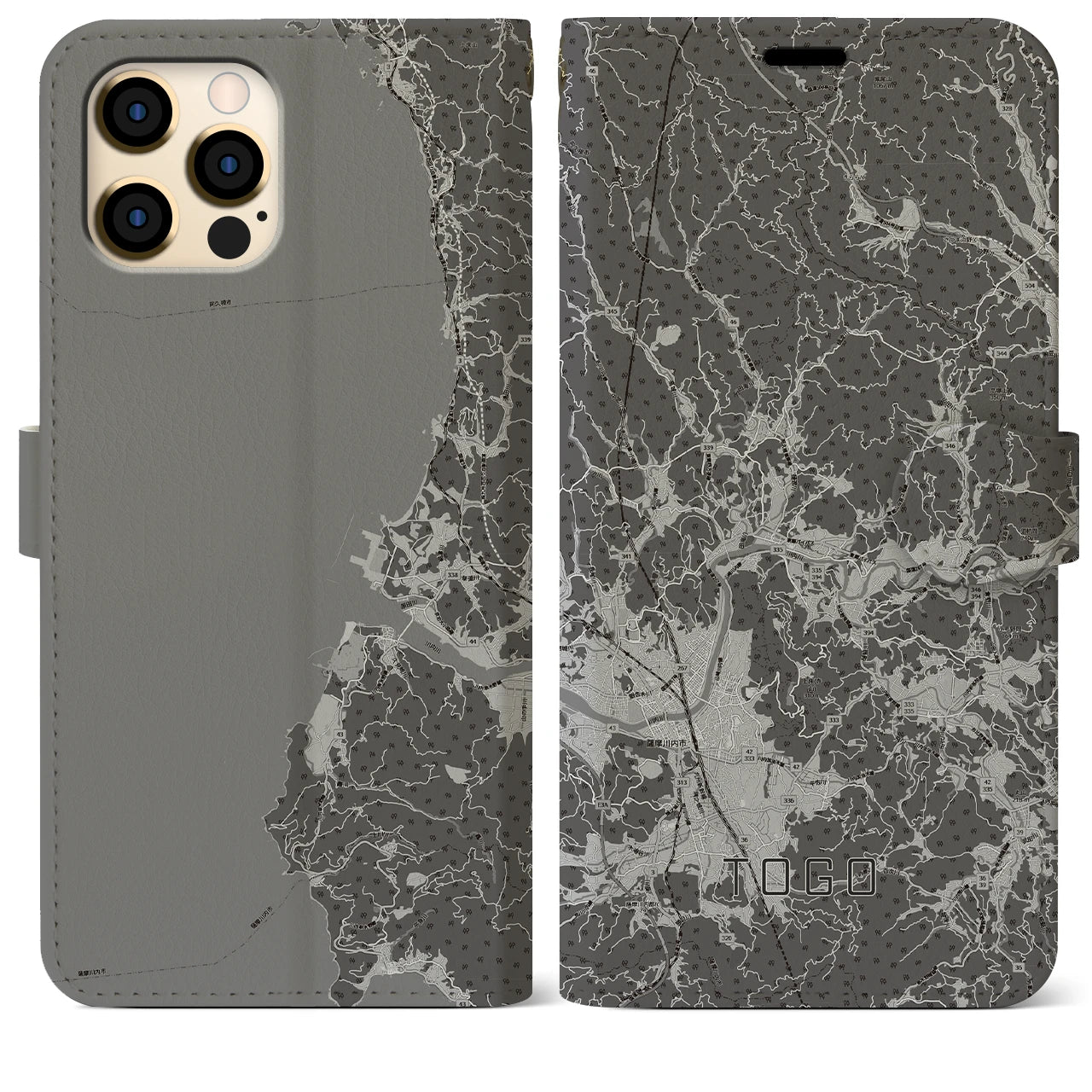 【東郷(鹿児島県)】地図柄iPhoneケース(手帳タイプ)