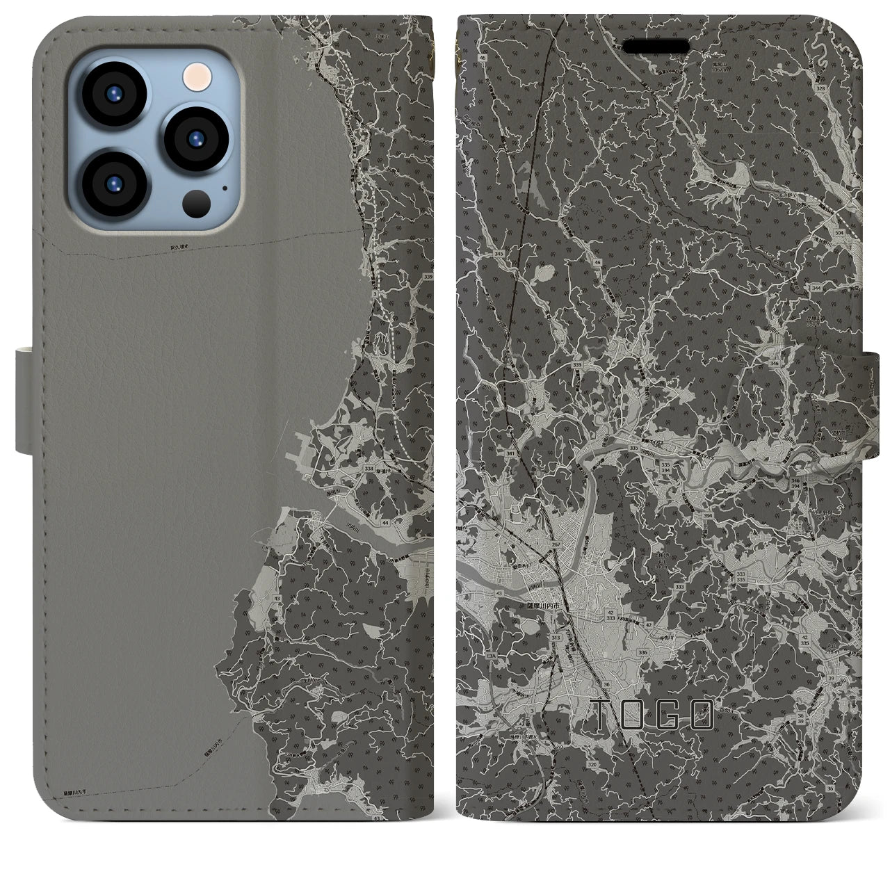 【東郷(鹿児島県)】地図柄iPhoneケース(手帳タイプ)