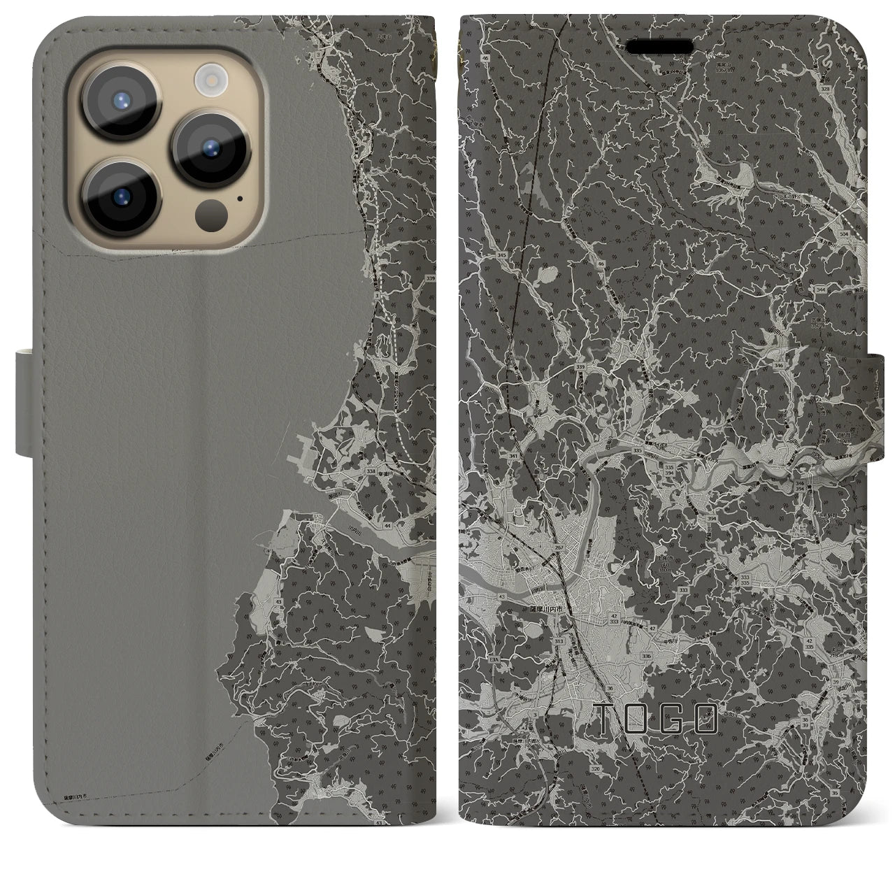 【東郷(鹿児島県)】地図柄iPhoneケース(手帳タイプ)