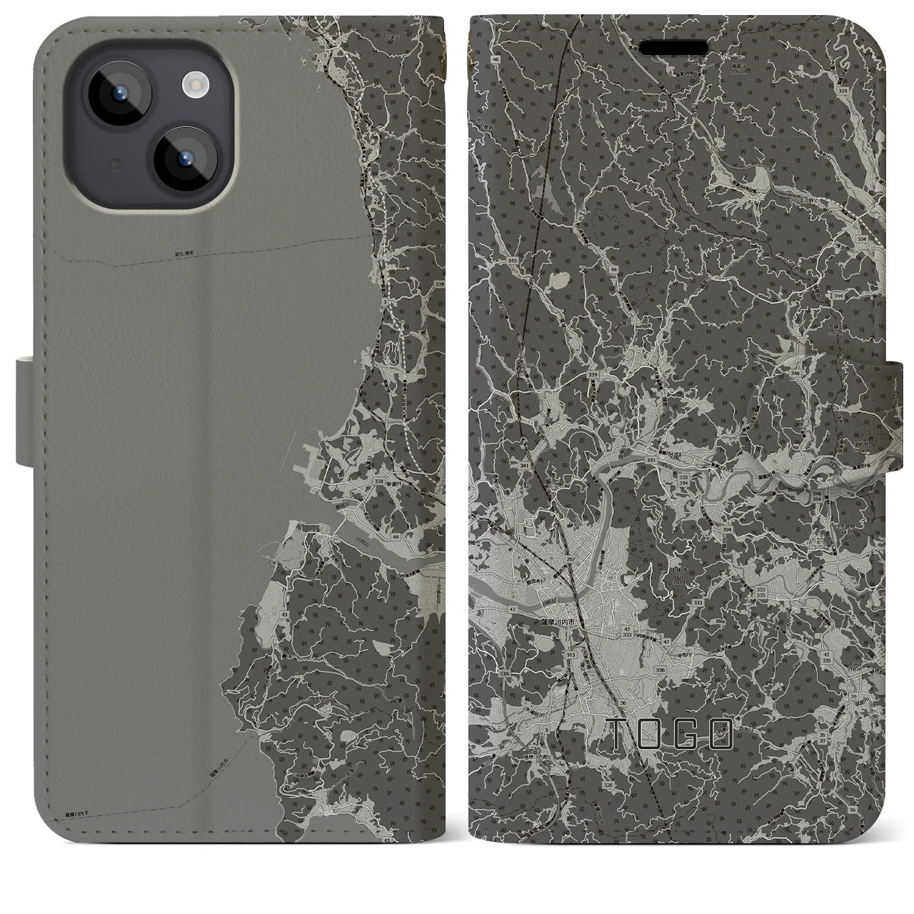 【東郷(鹿児島県)】地図柄iPhoneケース(手帳タイプ)