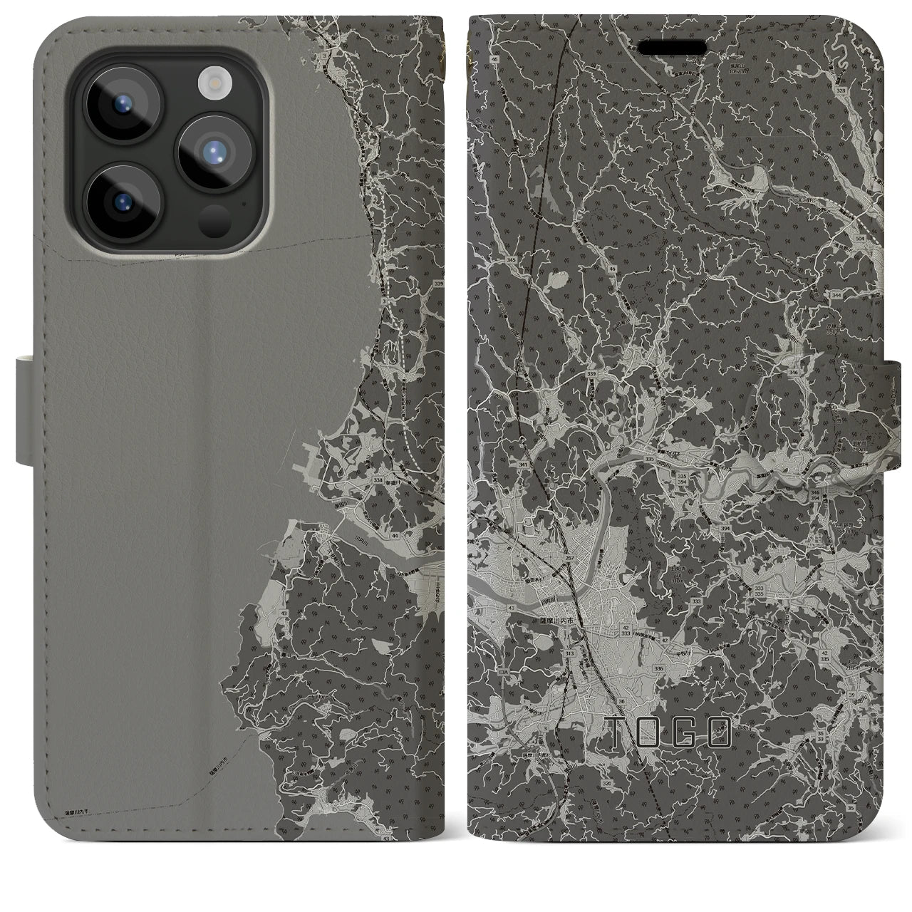 【東郷(鹿児島県)】地図柄iPhoneケース(手帳タイプ)