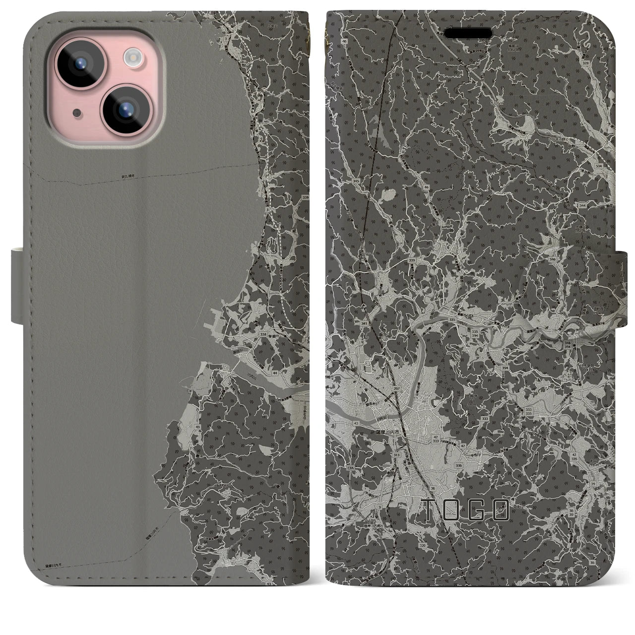 【東郷(鹿児島県)】地図柄iPhoneケース(手帳タイプ)