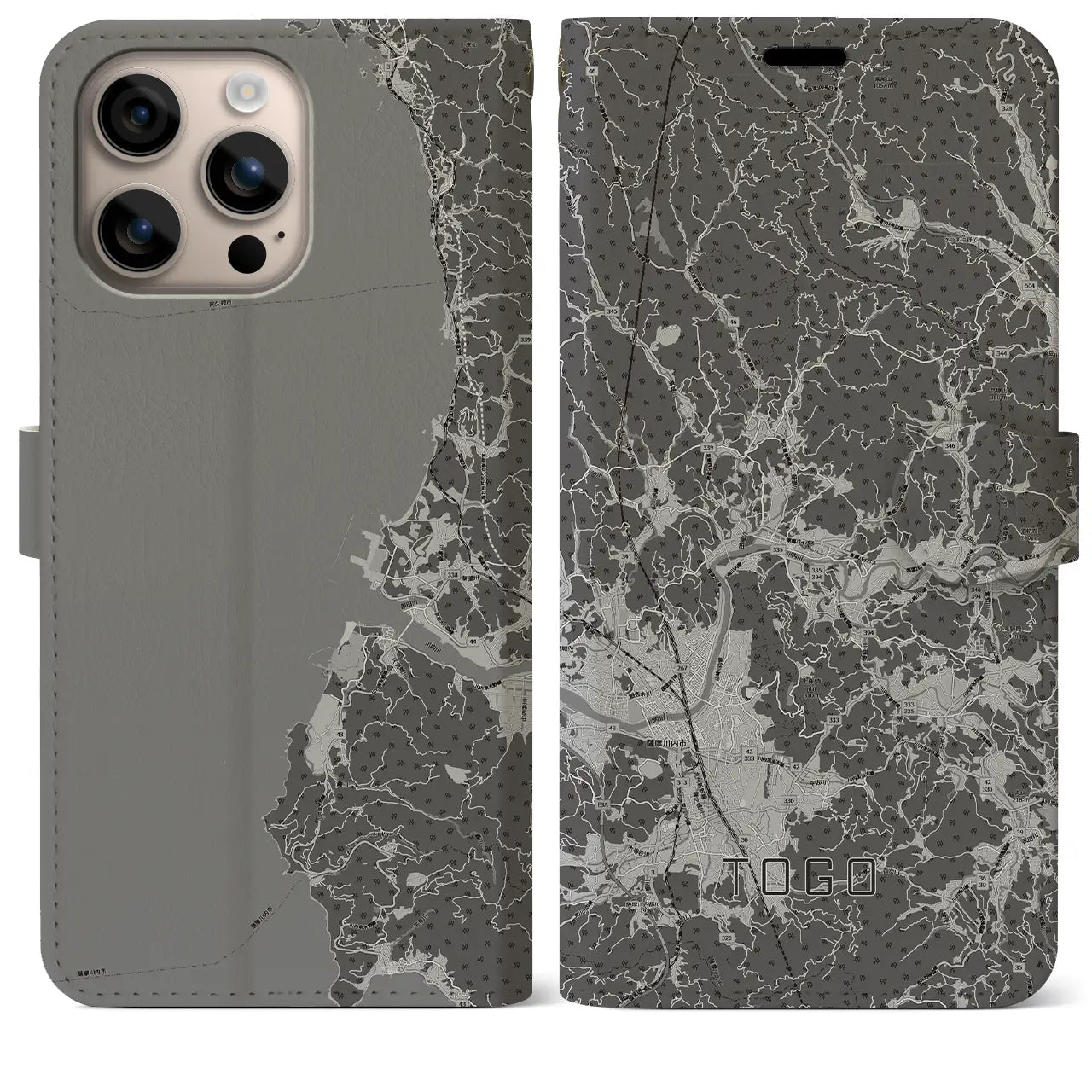 【東郷(鹿児島県)】地図柄iPhoneケース(手帳タイプ)