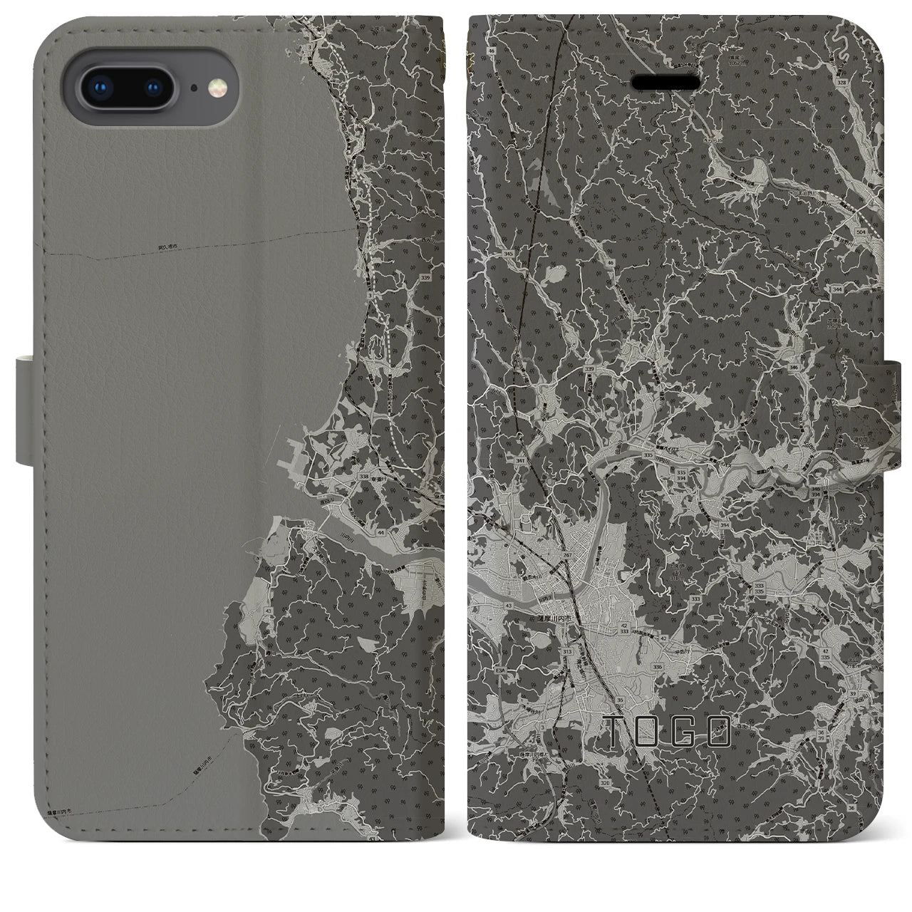 【東郷(鹿児島県)】地図柄iPhoneケース(手帳タイプ)