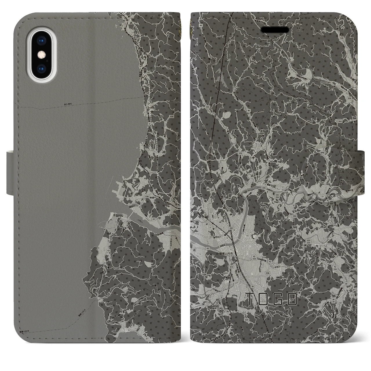 【東郷(鹿児島県)】地図柄iPhoneケース(手帳タイプ)