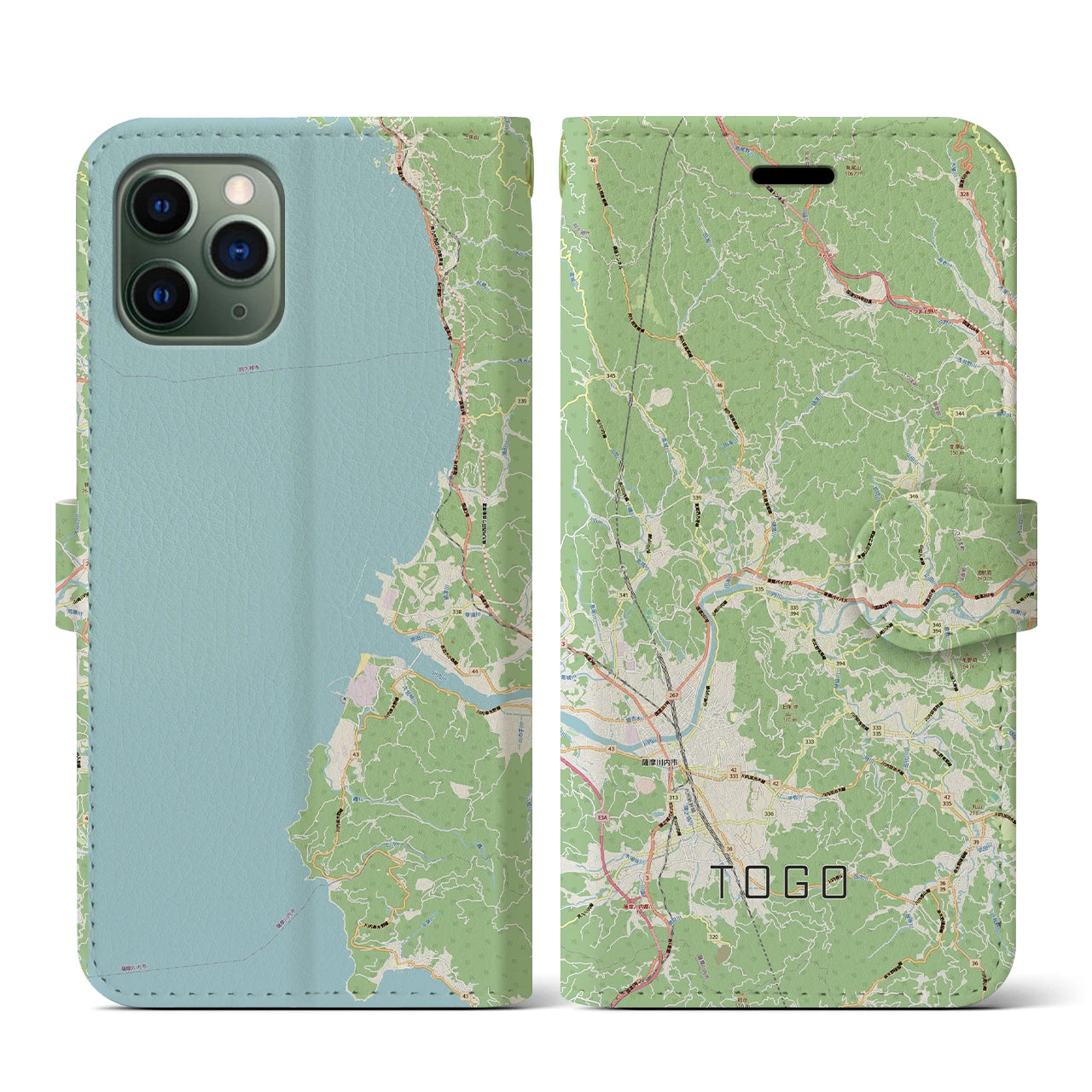 【東郷(鹿児島県)】地図柄iPhoneケース(手帳タイプ)