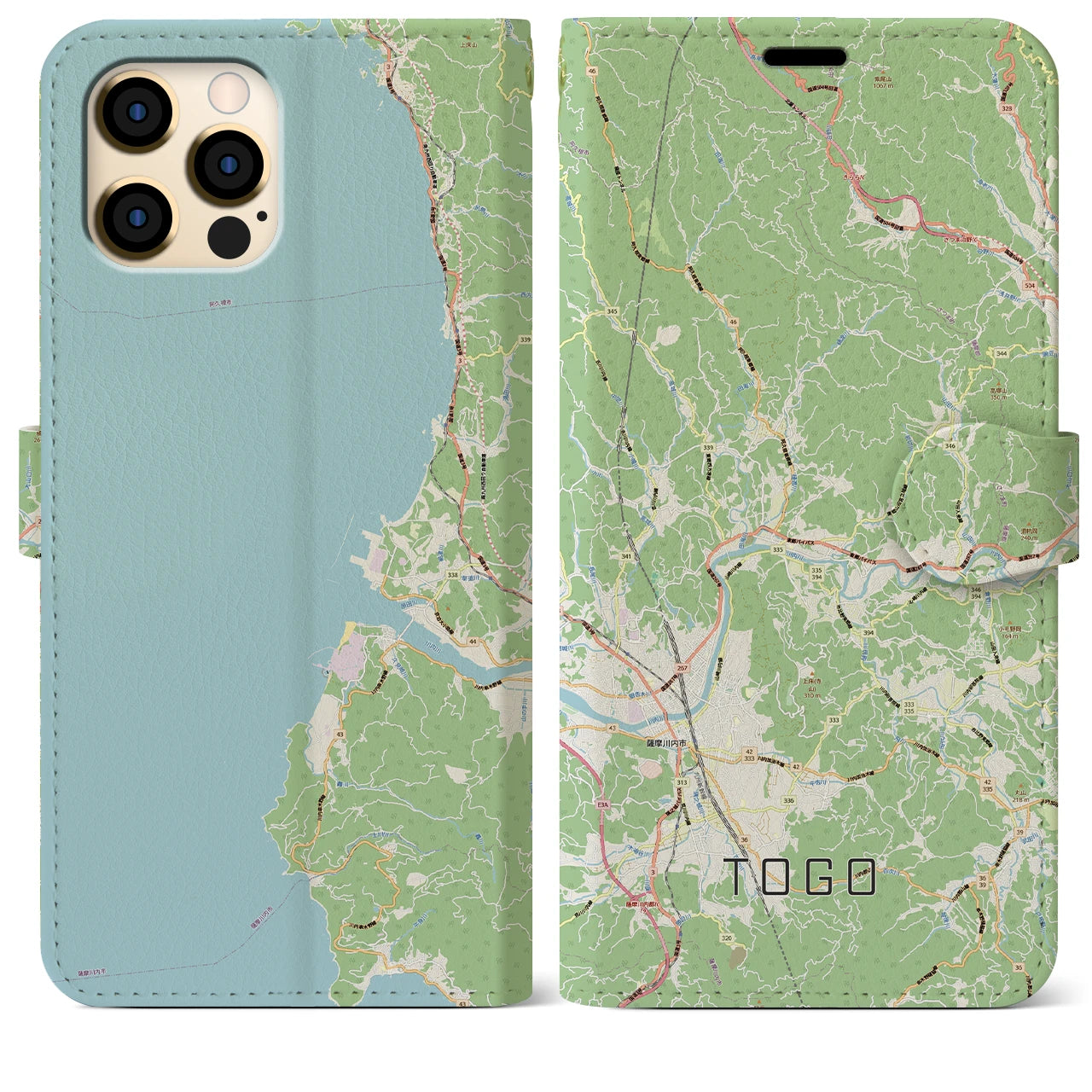 【東郷(鹿児島県)】地図柄iPhoneケース(手帳タイプ)