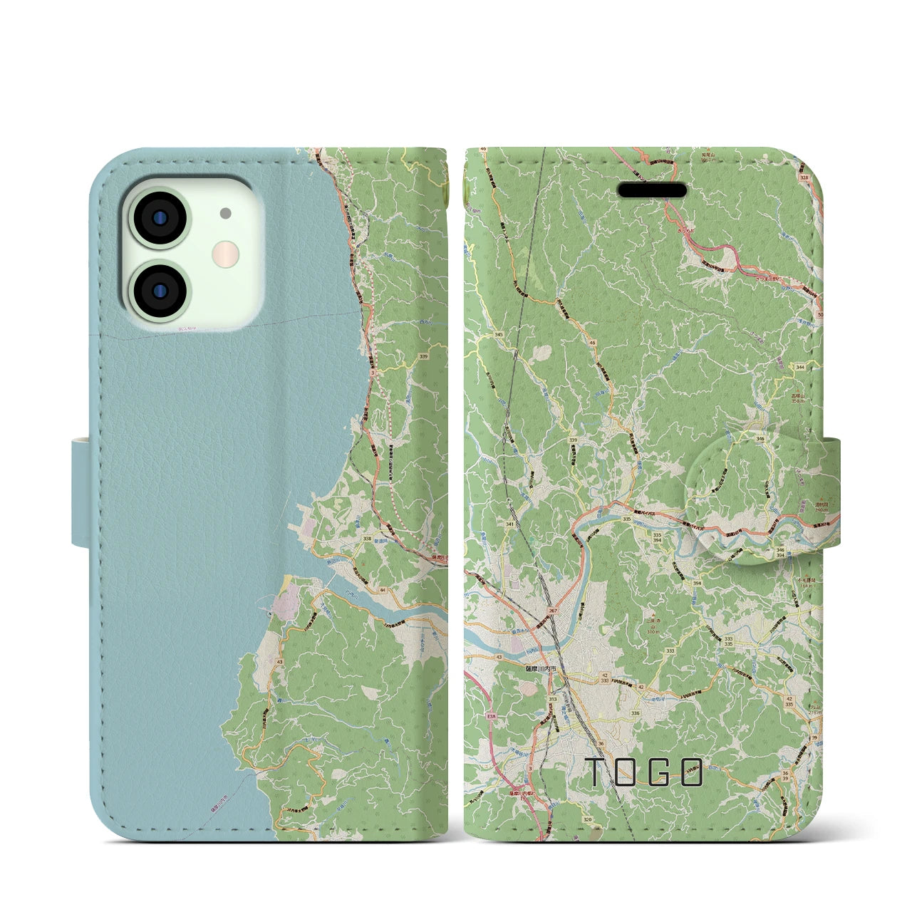 【東郷(鹿児島県)】地図柄iPhoneケース(手帳タイプ)