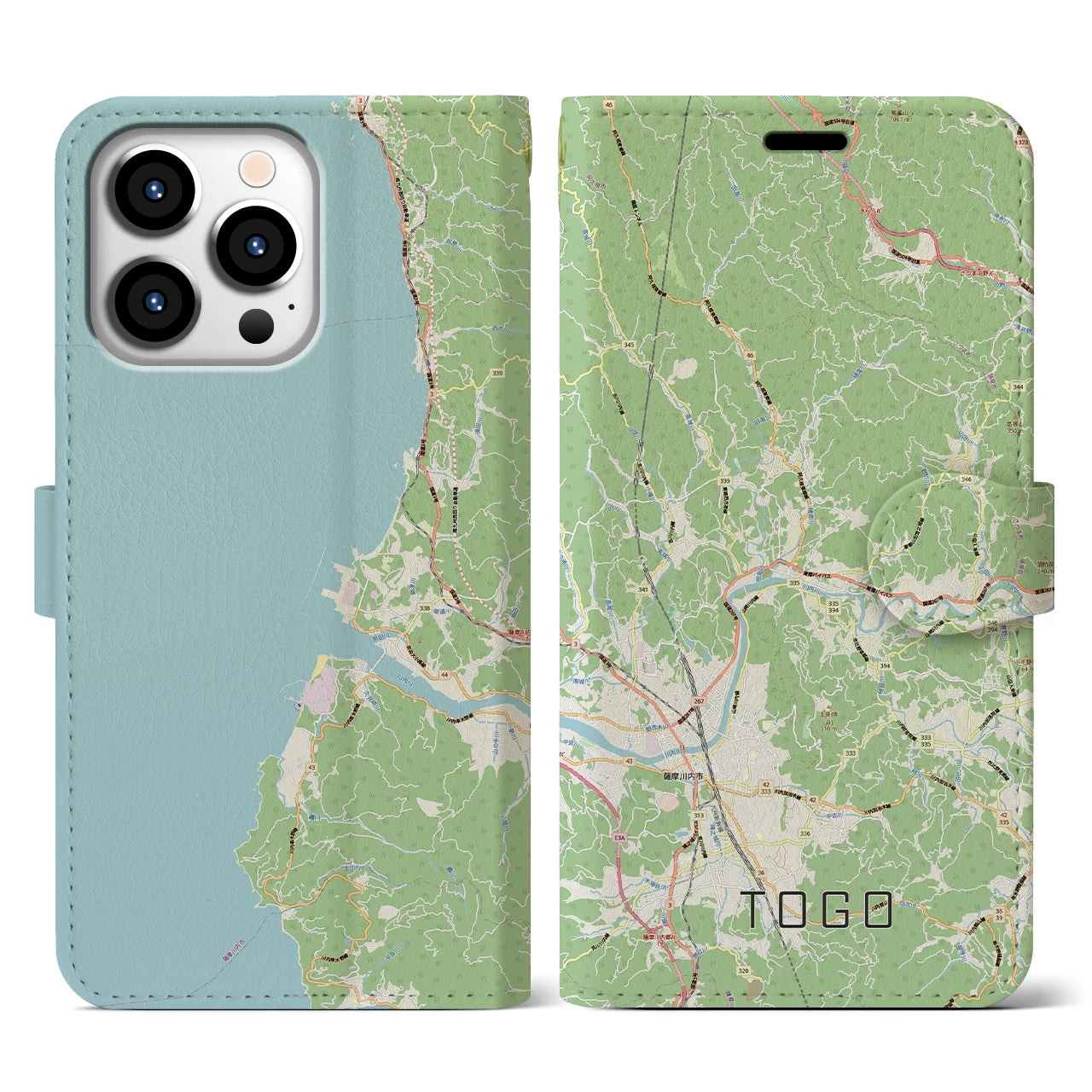 【東郷(鹿児島県)】地図柄iPhoneケース(手帳タイプ)