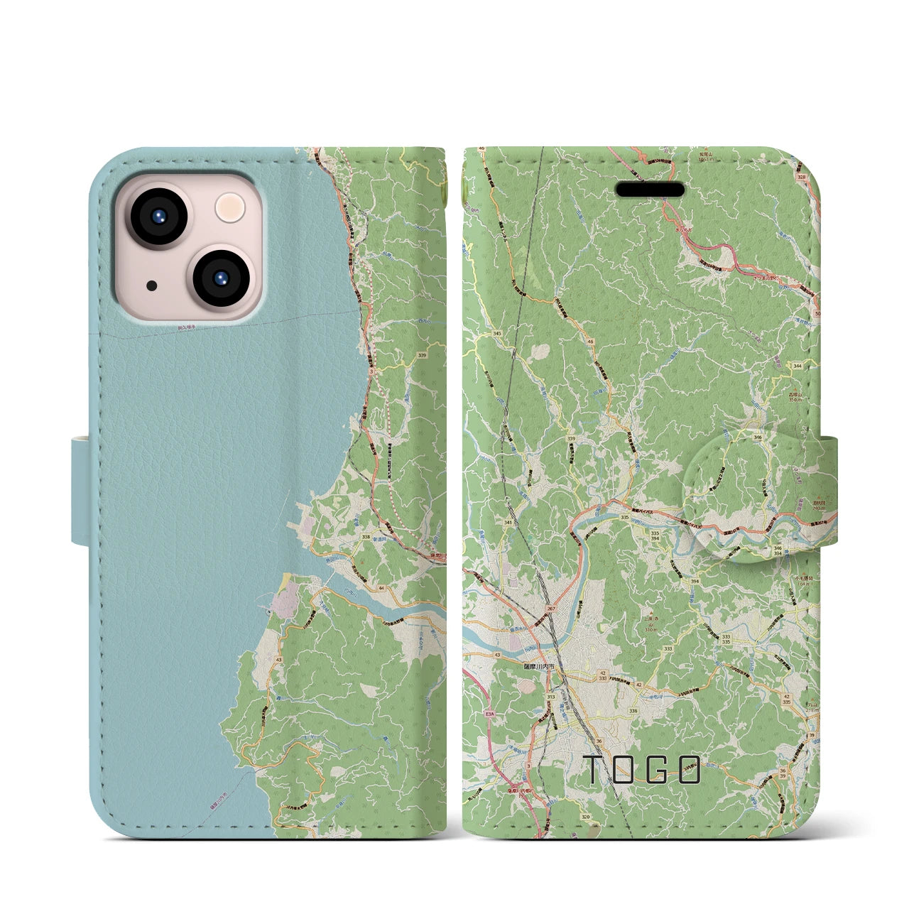 【東郷(鹿児島県)】地図柄iPhoneケース(手帳タイプ)