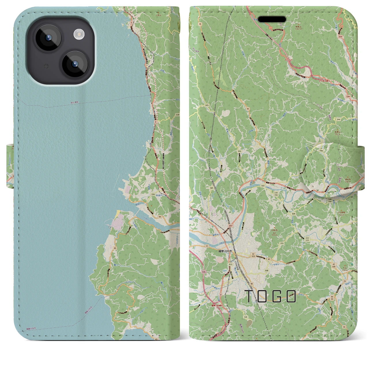 【東郷(鹿児島県)】地図柄iPhoneケース(手帳タイプ)