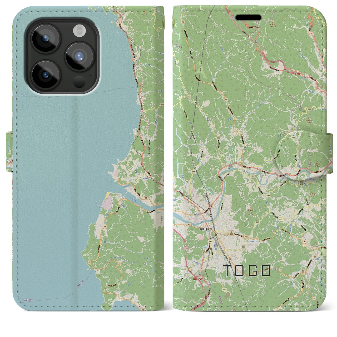 【東郷(鹿児島県)】地図柄iPhoneケース(手帳タイプ)