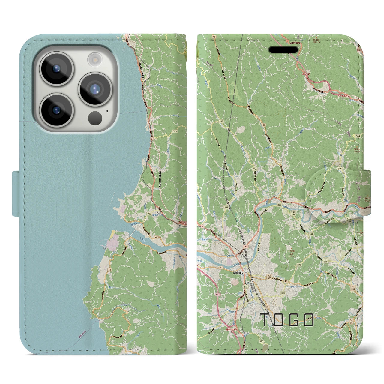 【東郷(鹿児島県)】地図柄iPhoneケース(手帳タイプ)