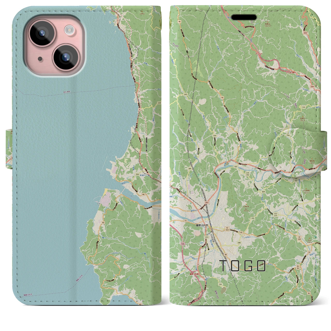 【東郷(鹿児島県)】地図柄iPhoneケース(手帳タイプ)