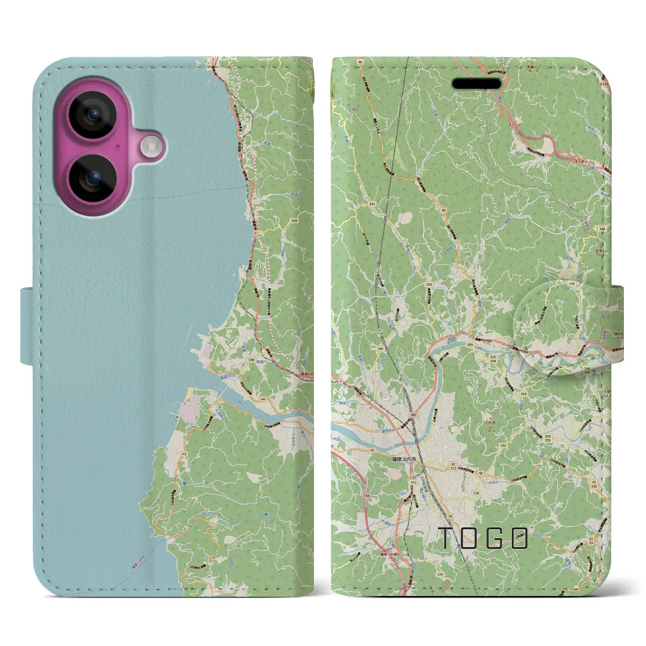 【東郷(鹿児島県)】地図柄iPhoneケース(手帳タイプ)