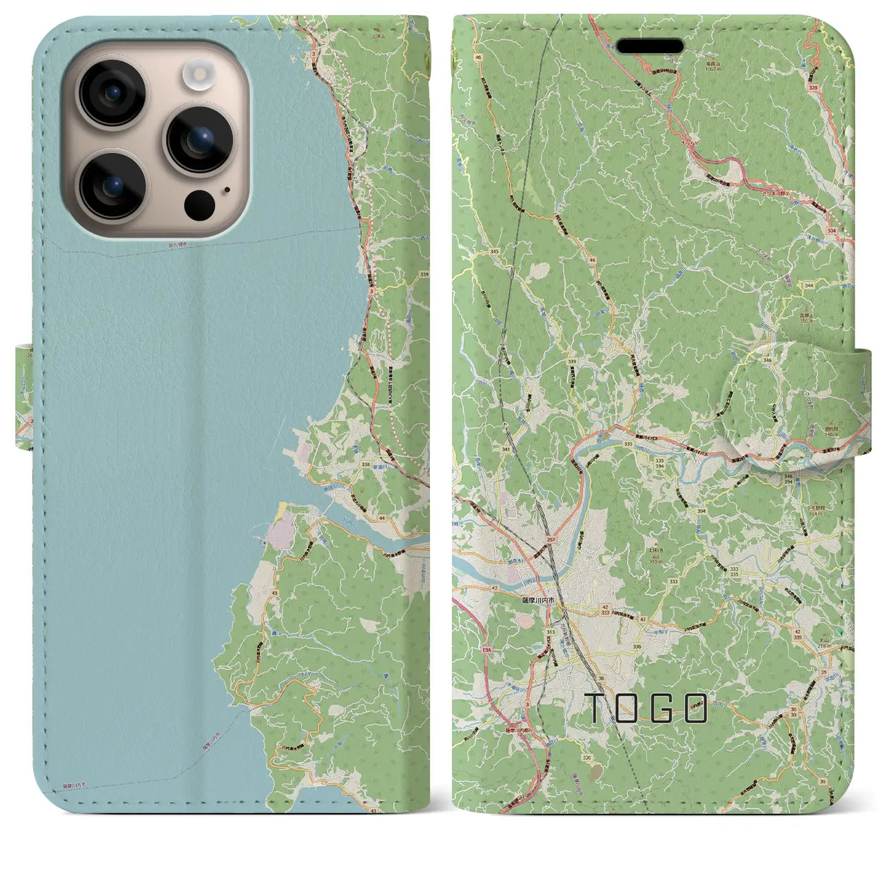 【東郷(鹿児島県)】地図柄iPhoneケース(手帳タイプ)