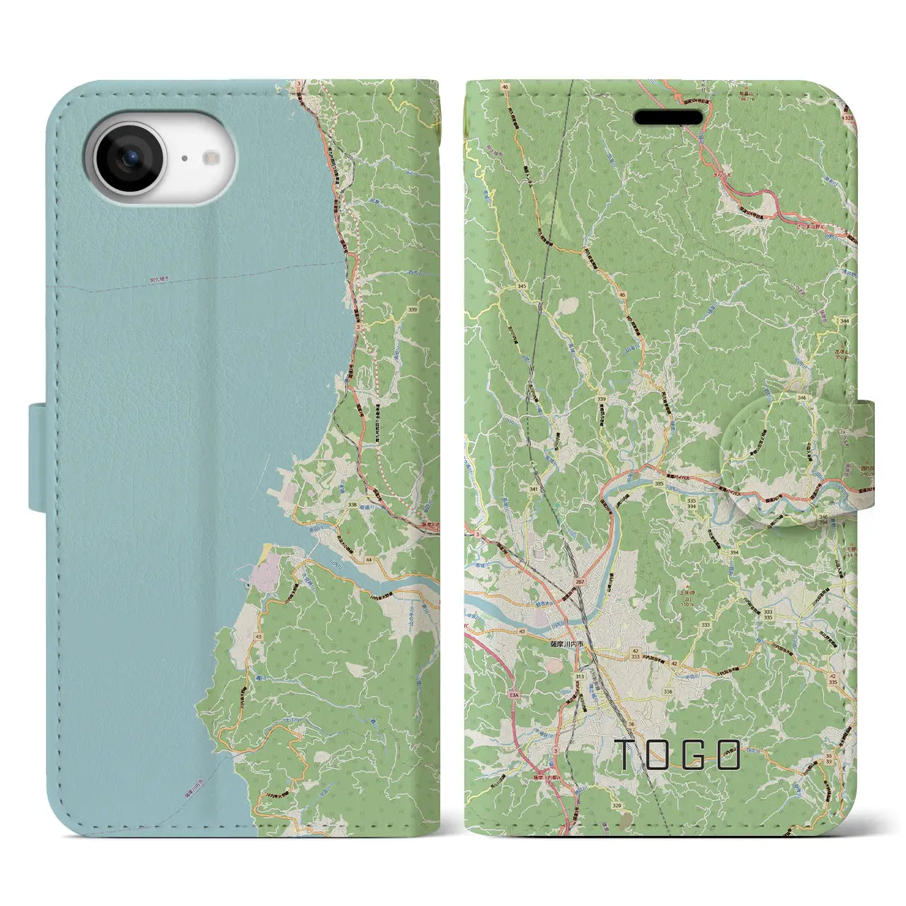 【東郷(鹿児島県)】地図柄iPhoneケース(手帳タイプ)