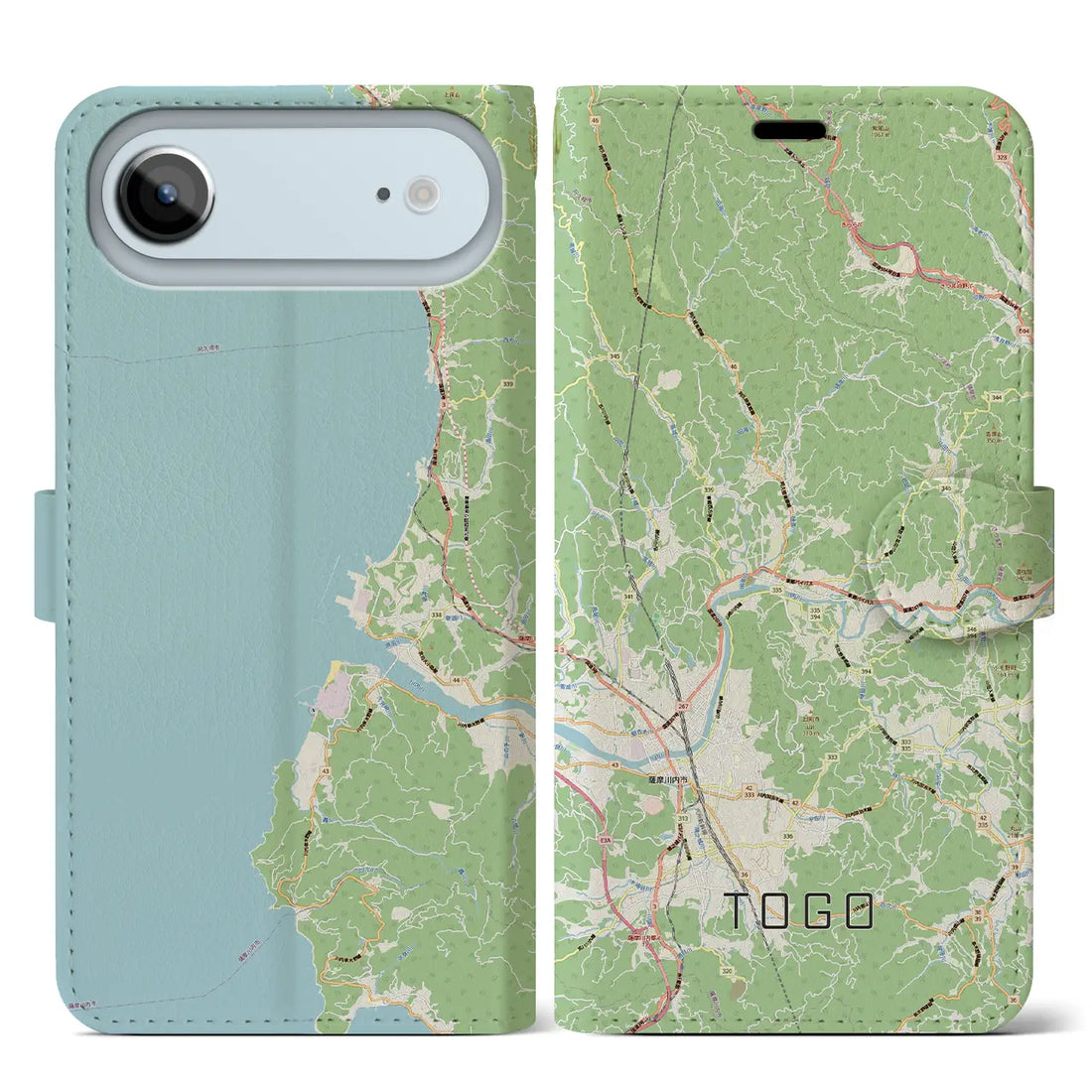 【東郷(鹿児島県)】地図柄iPhoneケース(手帳タイプ)ナチュラル・iPhone 17 Pro Max 用