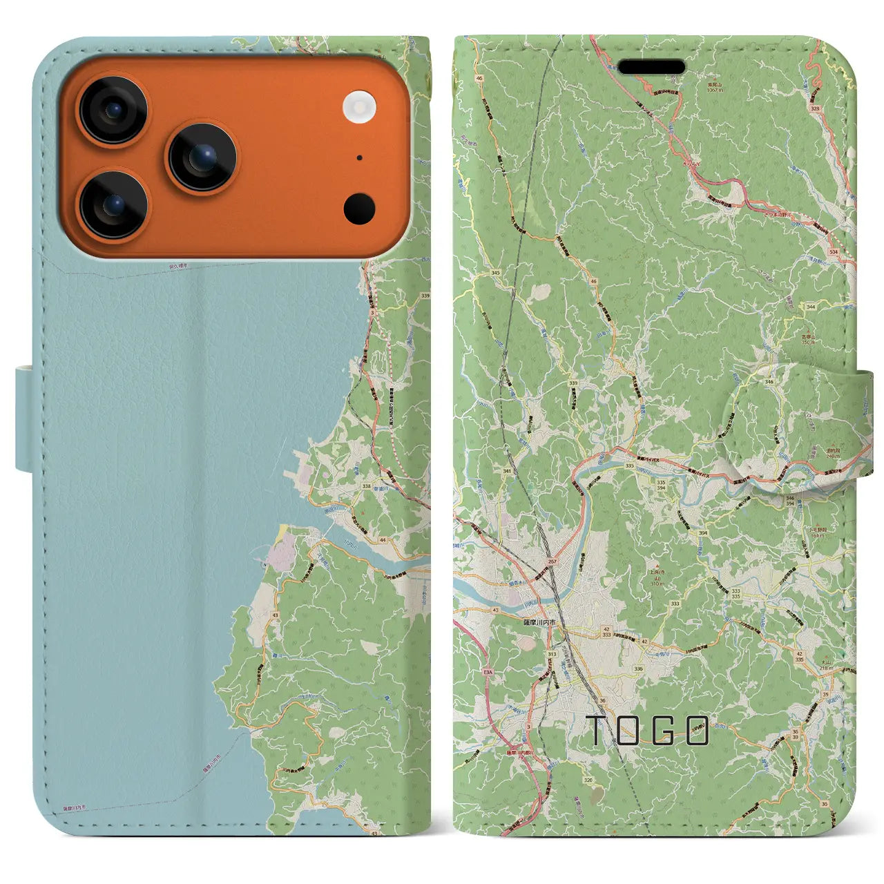 【東郷(鹿児島県)】地図柄iPhoneケース(手帳タイプ)
