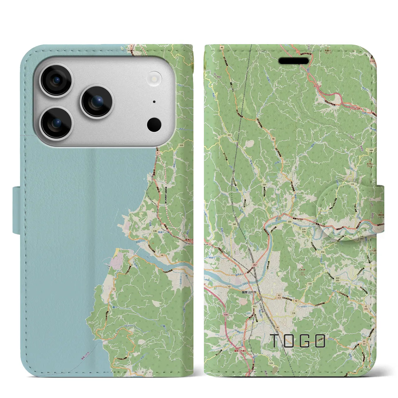【東郷(鹿児島県)】地図柄iPhoneケース(手帳タイプ)