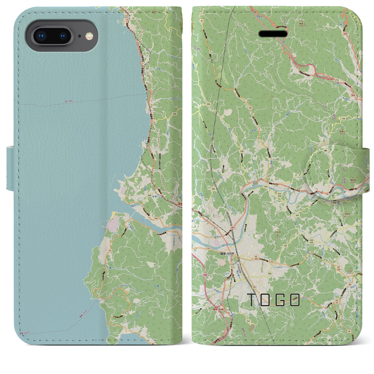 【東郷(鹿児島県)】地図柄iPhoneケース(手帳タイプ)