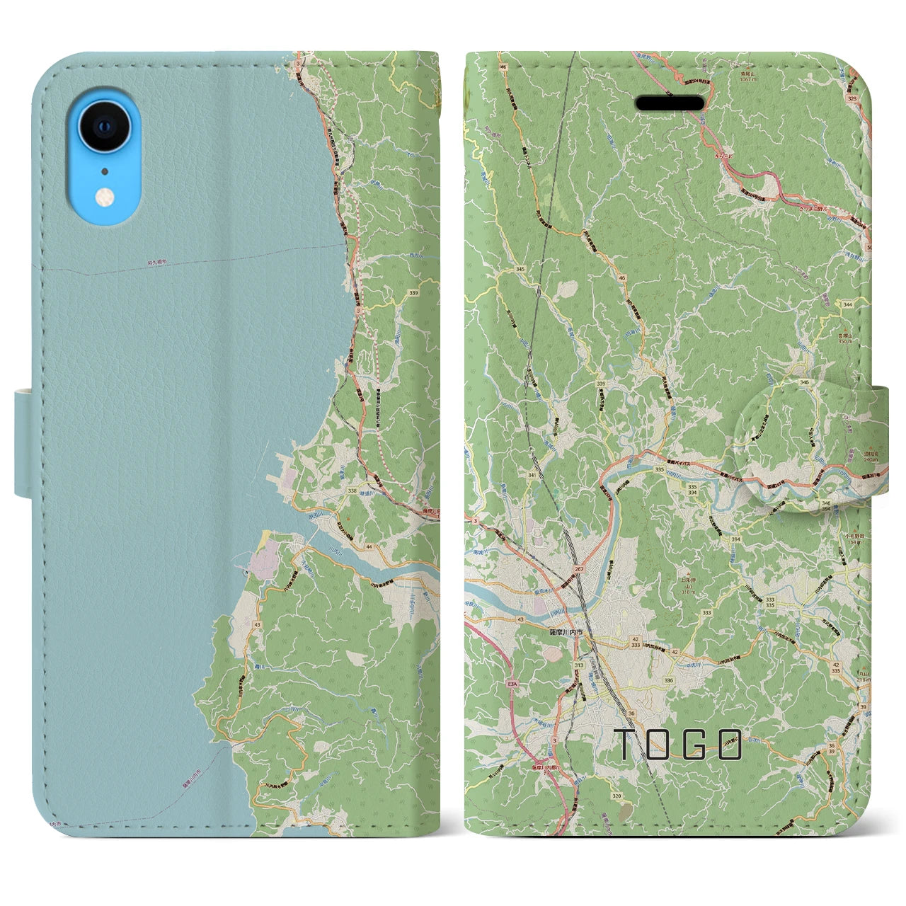 【東郷(鹿児島県)】地図柄iPhoneケース(手帳タイプ)