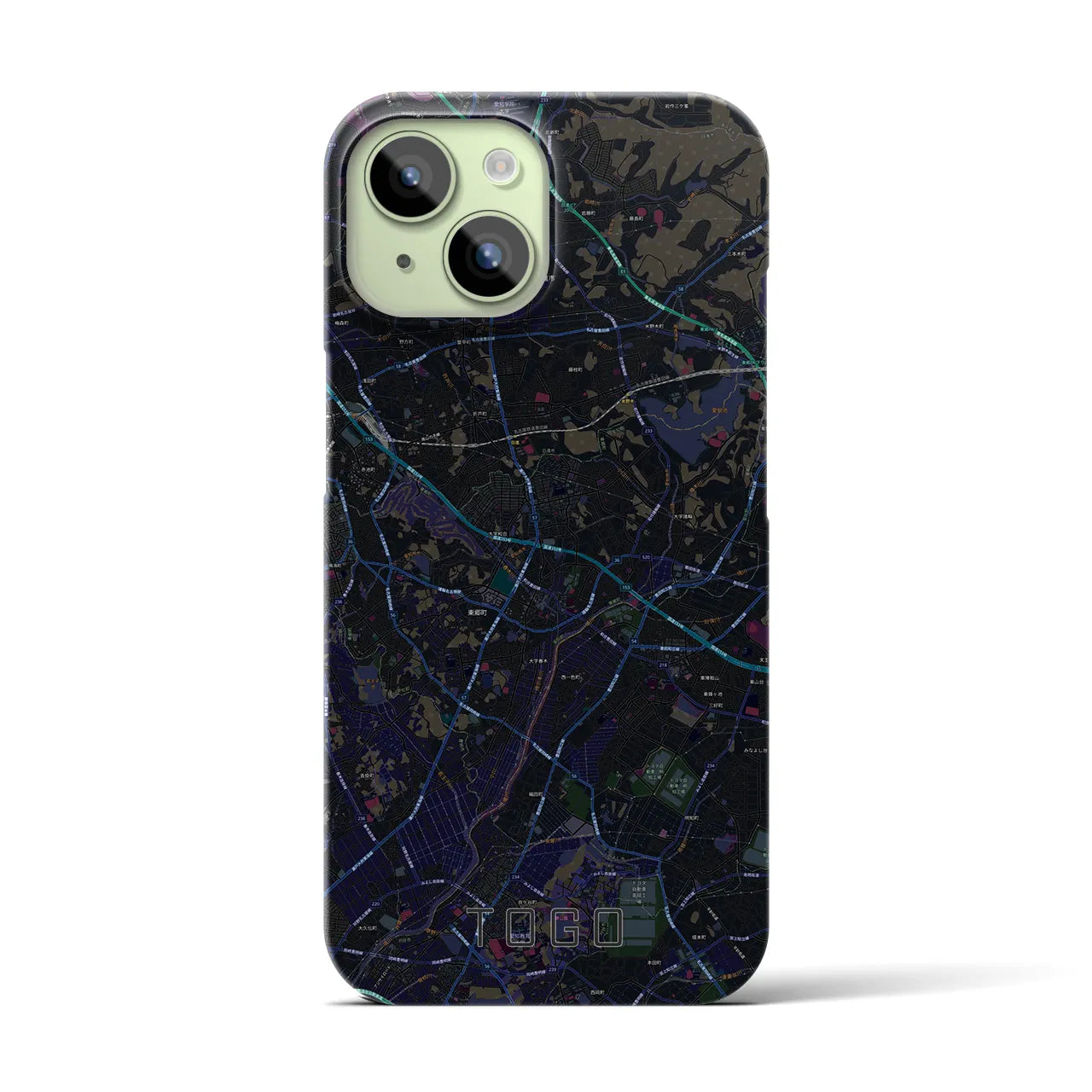 【東郷(愛知県)】地図柄iPhoneケース(バックカバータイプ)