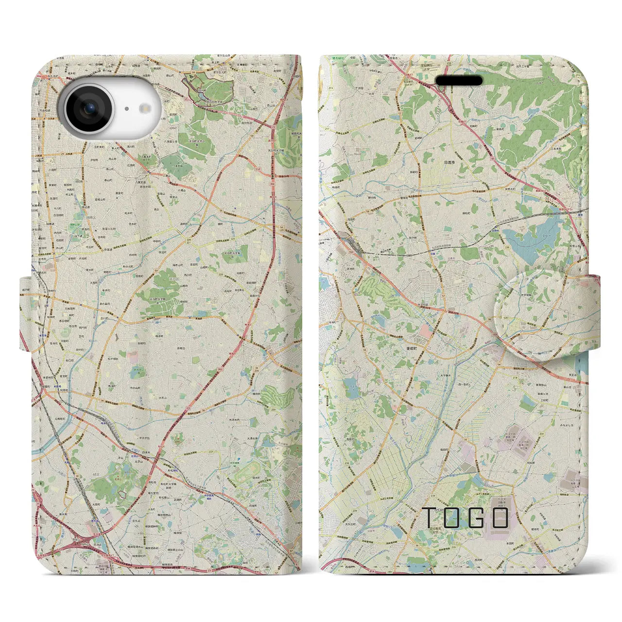 【東郷(愛知県)】地図柄iPhoneケース(手帳タイプ)