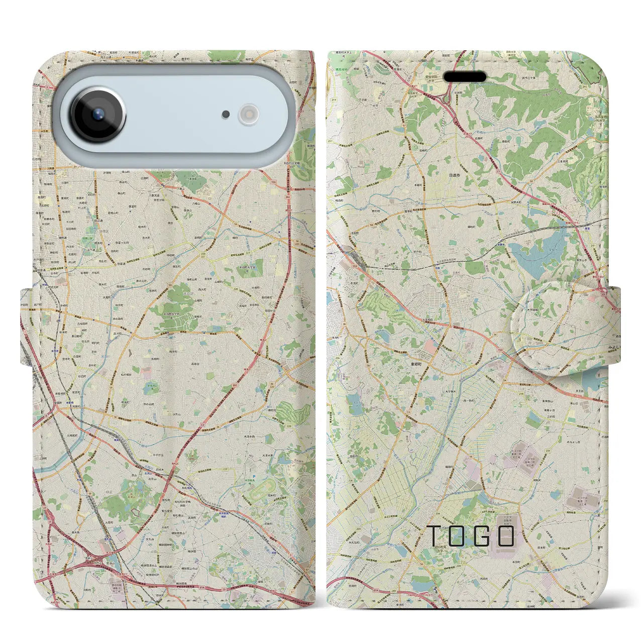 【東郷(愛知県)】地図柄iPhoneケース(手帳タイプ)